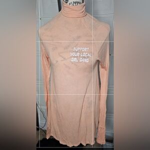 Daydream Nation Coral Girl Gang  Turtleneck Top